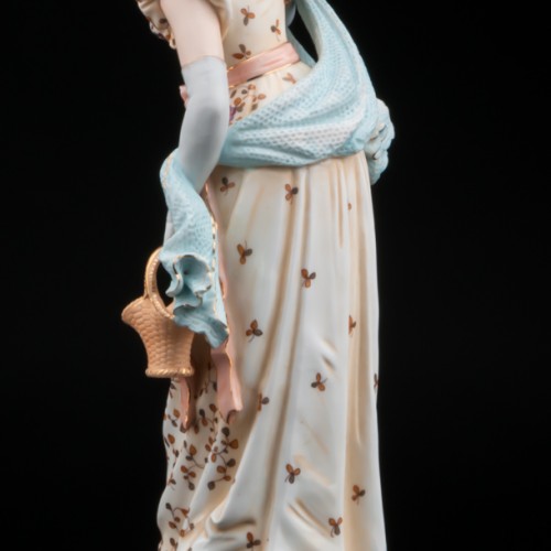 Дама в шляпке с корзинкой, Volkstedt, Германия, 19 в