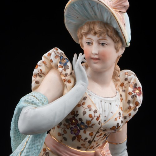 Дама в шляпке с корзинкой, Volkstedt, Германия, 19 в