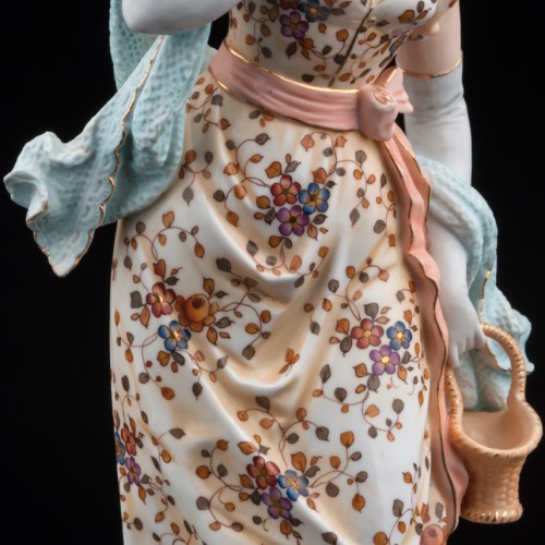 Дама в шляпке с корзинкой, Volkstedt, Германия, 19 в