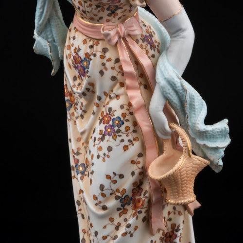 Дама в шляпке с корзинкой, Volkstedt, Германия, 19 в