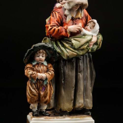 Нищенка с тремя детьми, Volkstedt, Германия, кон. 19 - нач. 20 вв