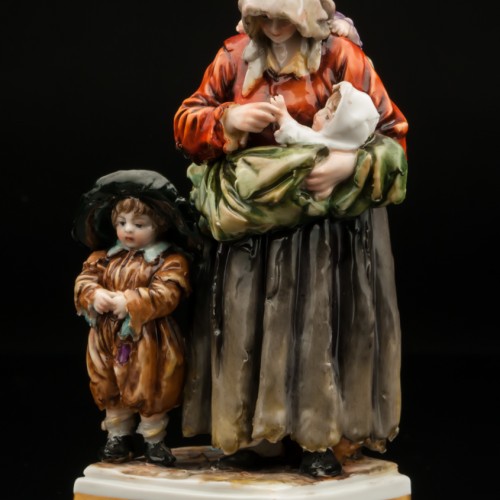 Нищенка с тремя детьми, Volkstedt, Германия, кон. 19 - нач. 20 вв