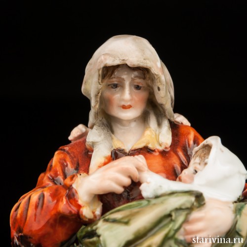 Нищенка с тремя детьми, Volkstedt, Германия, кон. 19 - нач. 20 вв