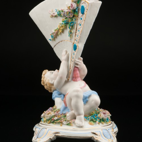 Путти с веером, салфетница, Unger, Schneider & Cie, Германия, 19 в