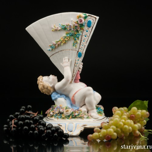 Путти с веером, салфетница, Unger, Schneider & Cie, Германия, 19 в