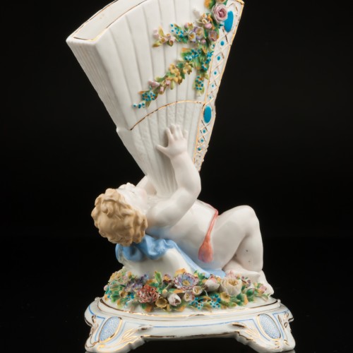 Путти с веером, салфетница, Unger, Schneider & Cie, Германия, 19 в