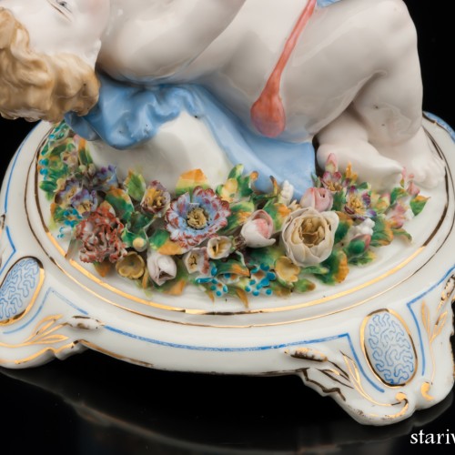 Путти с веером, салфетница, Unger, Schneider & Cie, Германия, 19 в