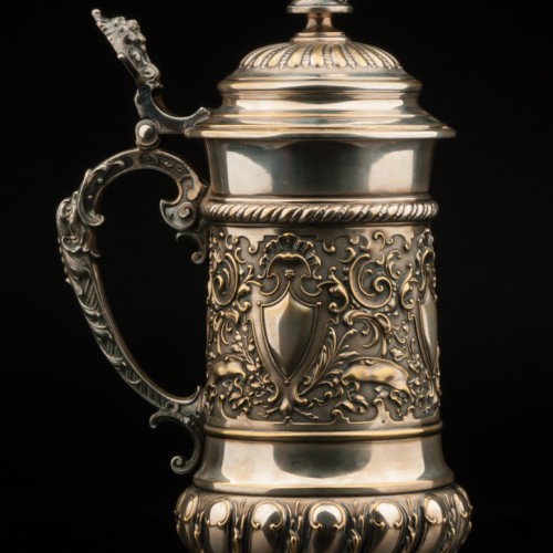 Металлическая кружка 1 л, серебрение, WMF, Германия, ок. 1900 гг