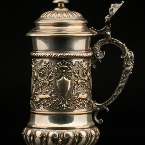 Металлическая кружка 1 л, серебрение, WMF, Германия, ок. 1900 гг