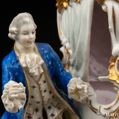 Сценка у портшеза (карета, кружевная), Unterweissbach, Германия, 1950 гг