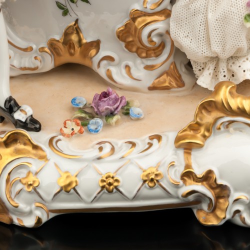 Сценка у портшеза (карета, кружевная), Unterweissbach, Германия, 1950 гг