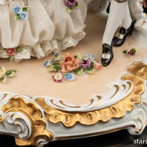 Сценка у портшеза (карета, кружевная), Unterweissbach, Германия, 1950 гг