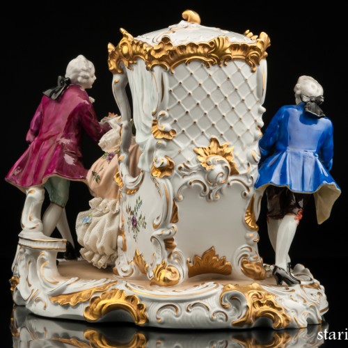 Сценка у портшеза (карета, кружевная), Unterweissbach, Германия, 1950 гг