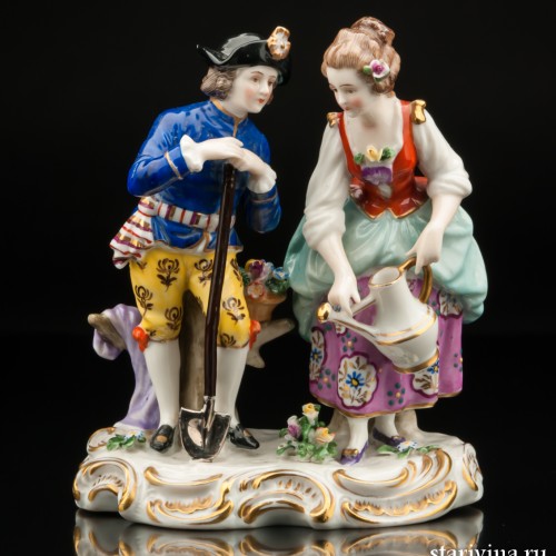 Пара с лопатой и лейкой, Sitzendorf, Германия, сер. 20 в