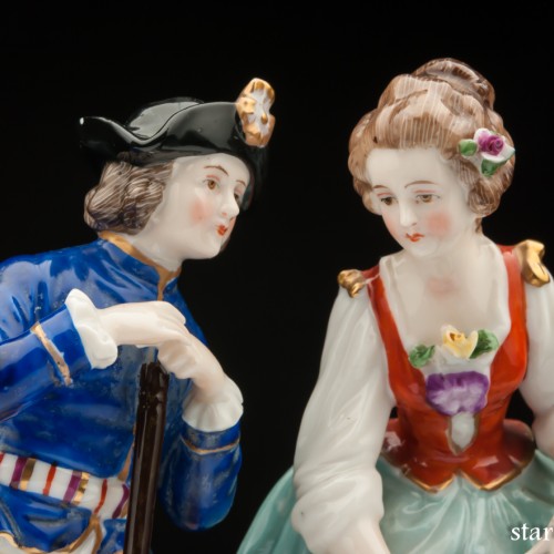 Пара с лопатой и лейкой, Sitzendorf, Германия, сер. 20 в