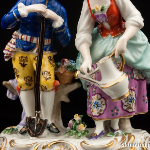 Пара с лопатой и лейкой, Sitzendorf, Германия, сер. 20 в