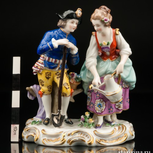 Пара с лопатой и лейкой, Sitzendorf, Германия, сер. 20 в