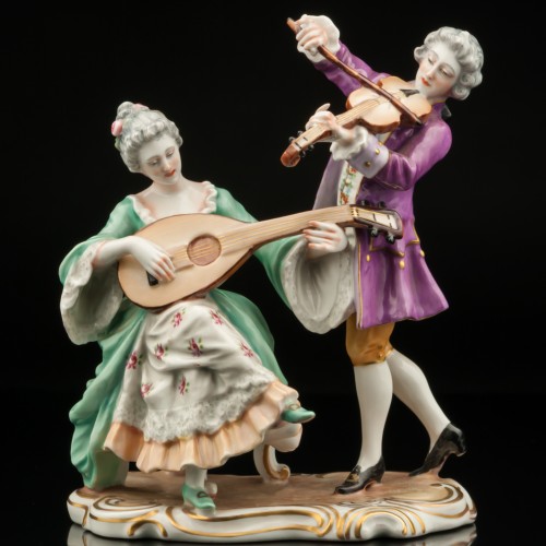 Дуэт, скрипка и мандолина, Capodimonte, Италия, сер. 20 в