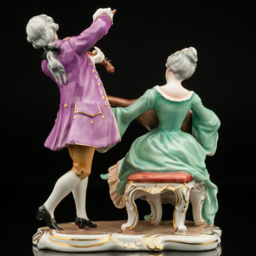 Дуэт, скрипка и мандолина, Capodimonte, Италия, сер. 20 в