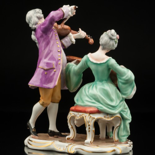 Дуэт, скрипка и мандолина, Capodimonte, Италия, сер. 20 в