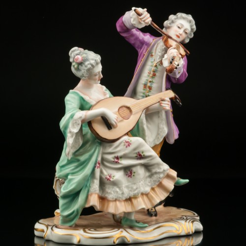 Дуэт, скрипка и мандолина, Capodimonte, Италия, сер. 20 в