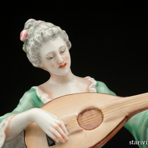 Дуэт, скрипка и мандолина, Capodimonte, Италия, сер. 20 в