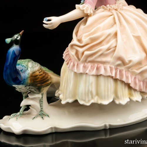 Дама с павлином, Karl Ens, Германия, 1920-30 гг