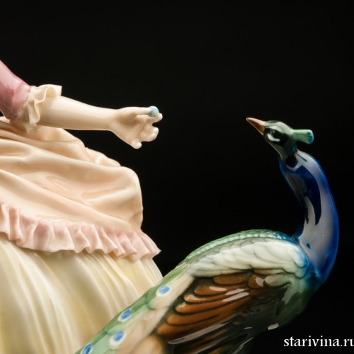 Дама с павлином, Karl Ens, Германия, 1920-30 гг