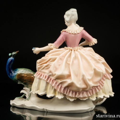 Дама с павлином, Karl Ens, Германия, 1920-30 гг