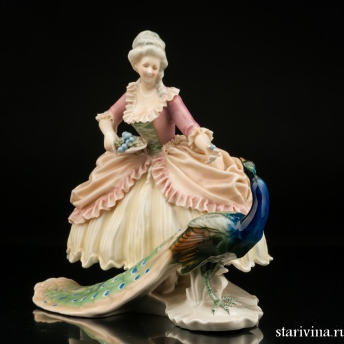 Дама с павлином, Karl Ens, Германия, 1920-30 гг