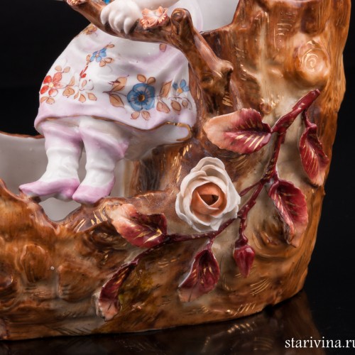 Девочка на кораблике, вазочка, Германия, нач. 20 в