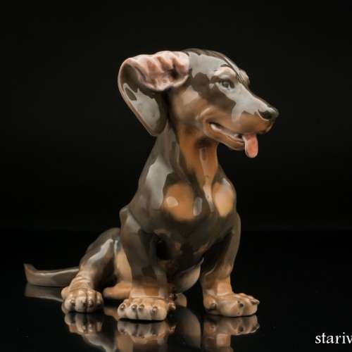 Щенок таксы с завернутым ухом, Royal Copenhagen, Дания, 1960 гг