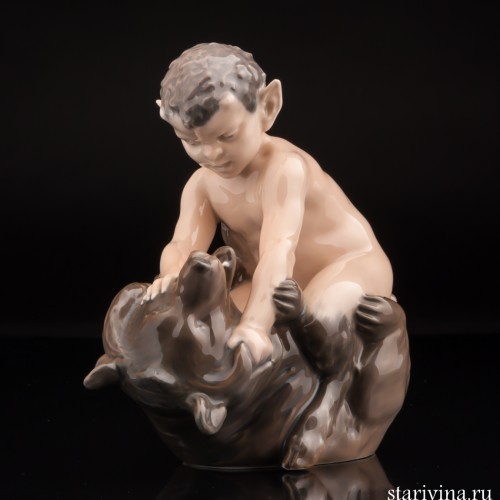 Фавн с медведем, Royal Copenhagen, Дания, 1960 гг