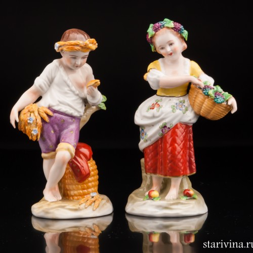 Мальчик и девочка, Sitzendorf, Германия, после 1950 г