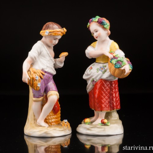 Мальчик и девочка, Sitzendorf, Германия, после 1950 г