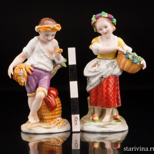 Мальчик и девочка, Sitzendorf, Германия, после 1950 г