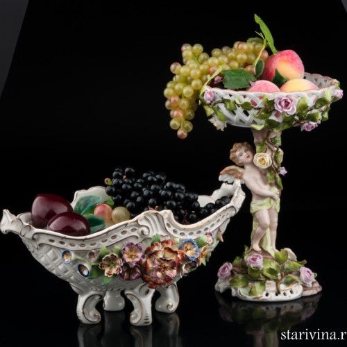 Вазочка-конфетница с ангелочком, Von Schierholz, Германия, 1907-27 гг