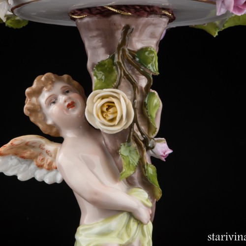 Вазочка-конфетница с ангелочком, Von Schierholz, Германия, 1907-27 гг