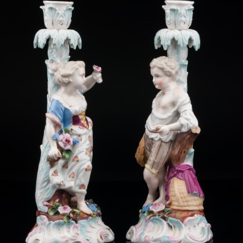Парные подсвечники с юной парой, Франция, кон. 19 в
