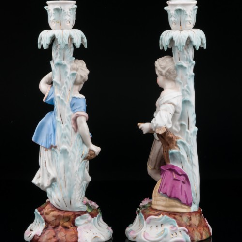 Парные подсвечники с юной парой, Франция, кон. 19 в