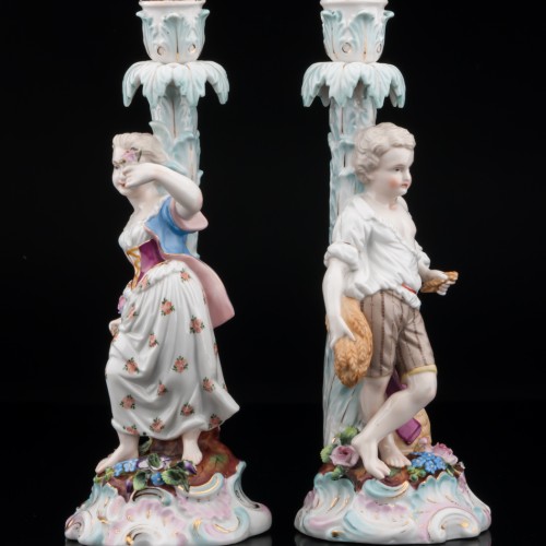 Парные подсвечники с юной парой, Франция, кон. 19 в