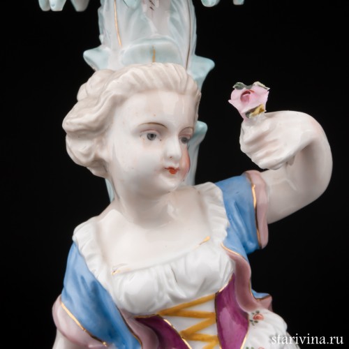 Парные подсвечники с юной парой, Франция, кон. 19 в