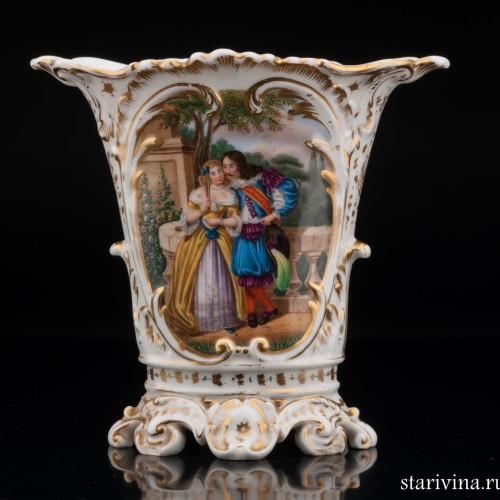 Ваза с ручной росписью, Франция, 19 в