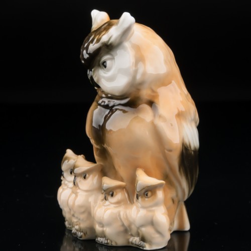 Сова с совятами, миниатюра, Sitzendorf, Германия, вт. пол. 20 в