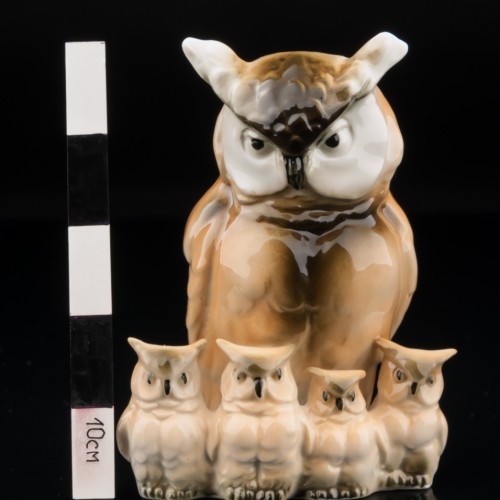 Сова с совятами, миниатюра, Sitzendorf, Германия, вт. пол. 20 в