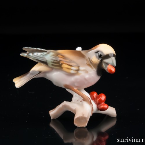 Птица Дубонос, миниатюра, Hutschenreuther, Германия, 1970 гг