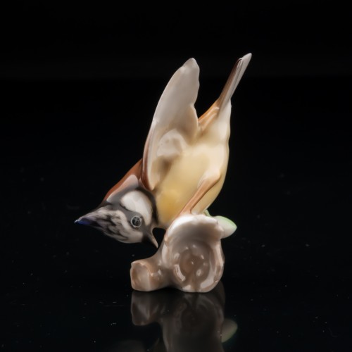 Птица хохлатая синица, миниатюра, Hutschenreuther, Германия, 1970 гг