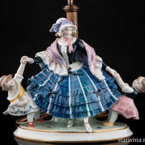 Лампа Дама с девочками, Karl Ens, Германия, 1920-30 гг