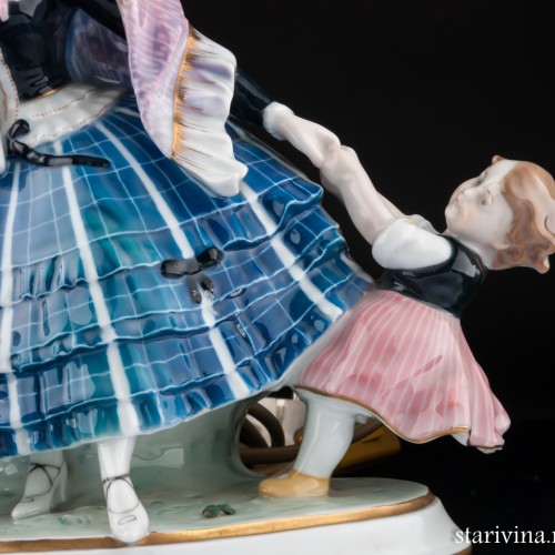 Лампа Дама с девочками, Karl Ens, Германия, 1920-30 гг