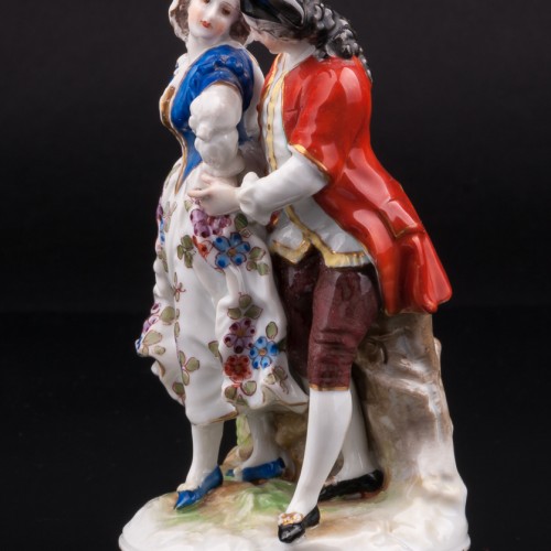 Дама с кавалером в шляпе, Volkstedt, Германия, до 1935 г